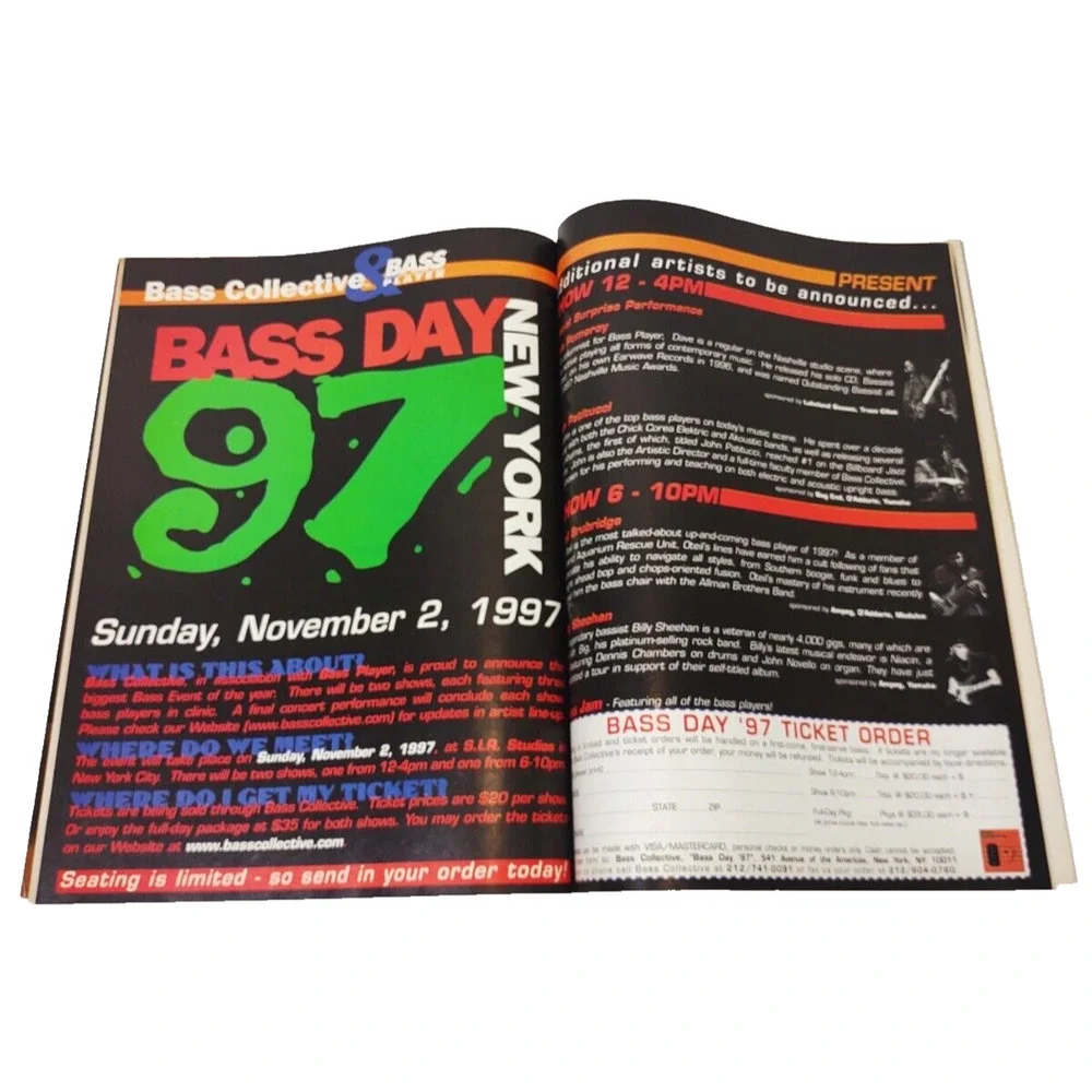 VTG Bass Player magazine November 1997 Play The Blues Tommy Shannon Roscoe Beck